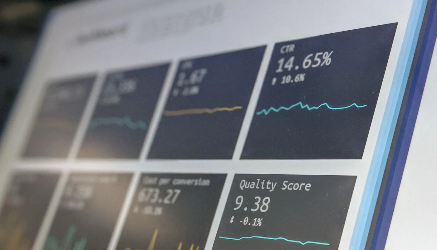 A monitor showing live metrics